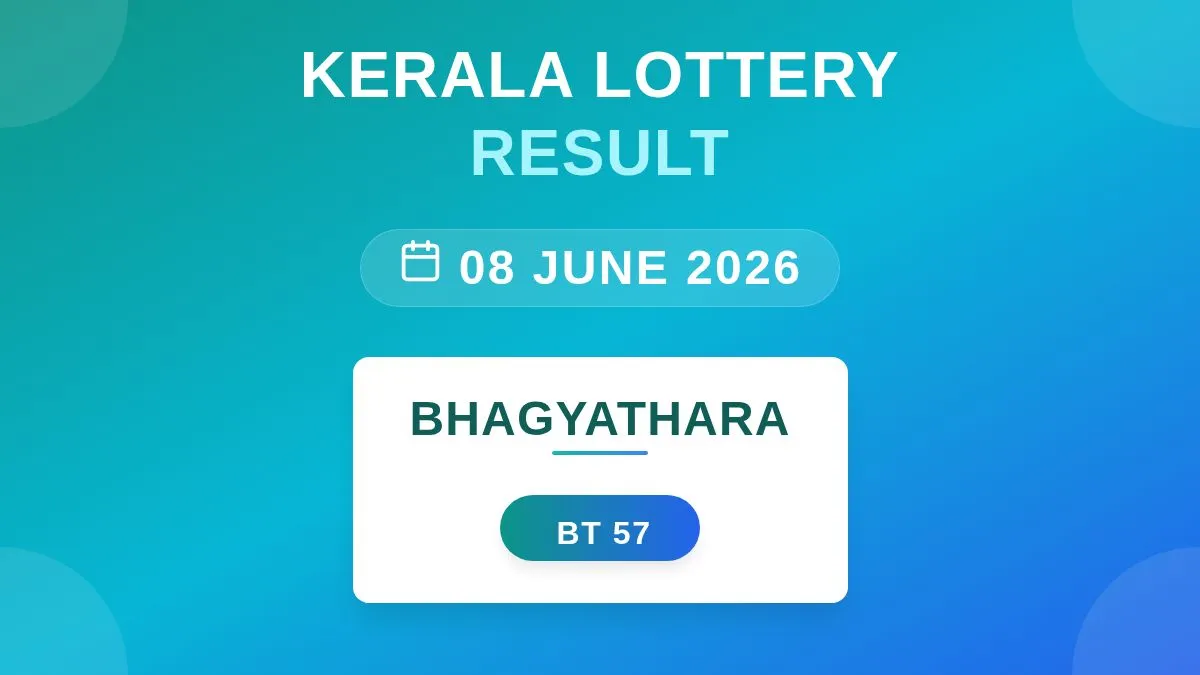 Bhagyathara Lottery BT-57 Draw Results (08 Jun 2026)