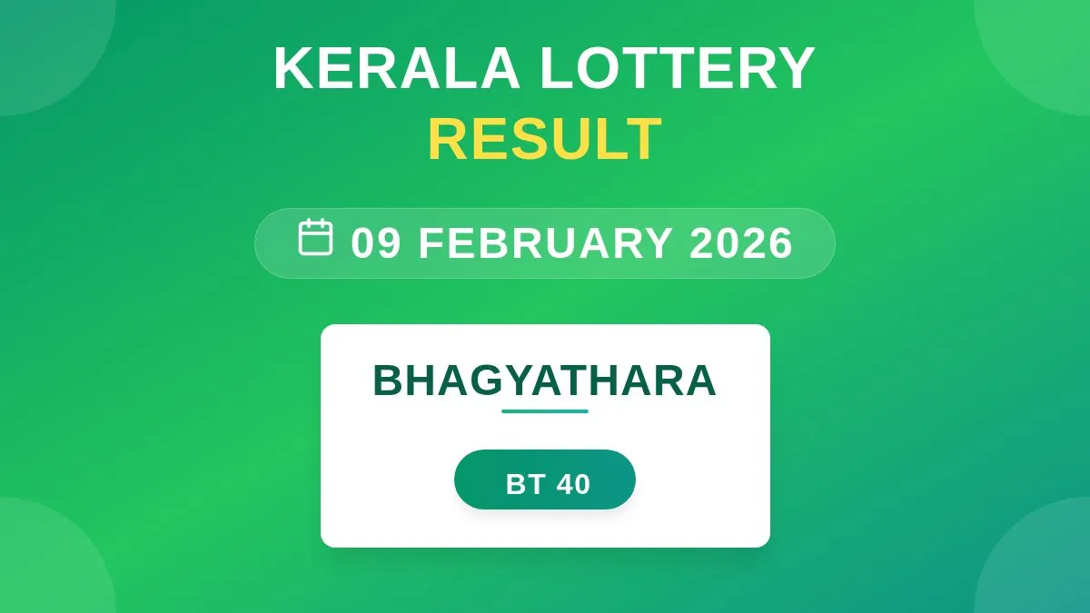 Bhagyathara Lottery BT-40 Draw Results (09 Feb 2026)