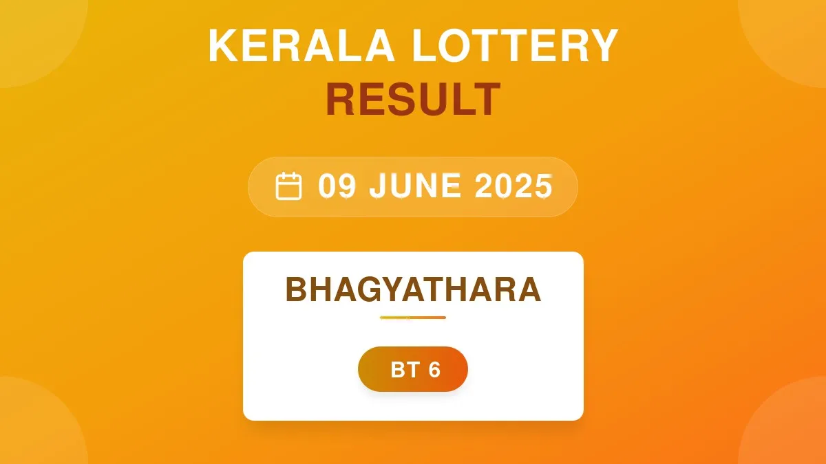 Bhagyathara Lottery BT-6 Draw Results (09 Jun 2025)