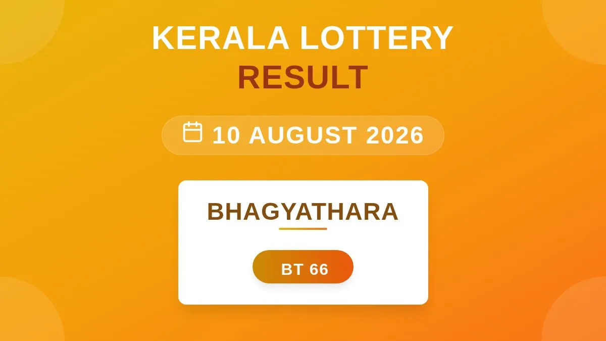 Bhagyathara Lottery BT-66 Draw Results (10 Aug 2026)