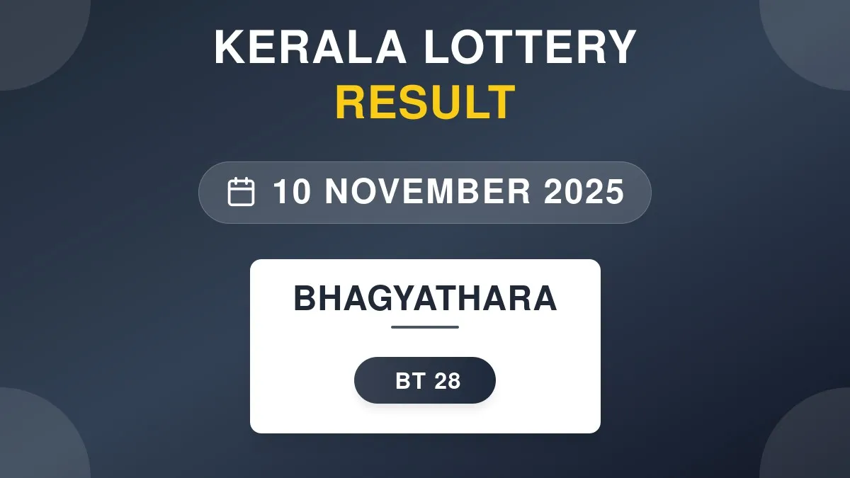 Bhagyathara Lottery BT-28 Draw Results (10 Nov 2025)