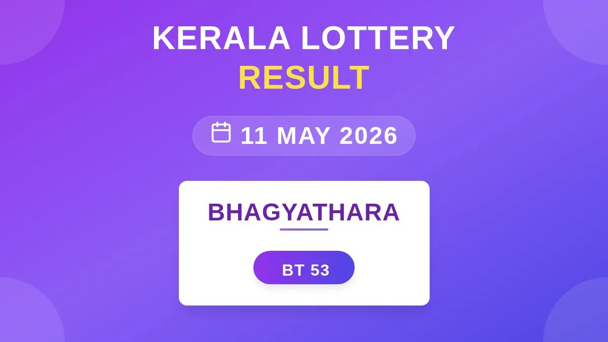 Bhagyathara Lottery BT-53 Draw Results (11 May 2026)