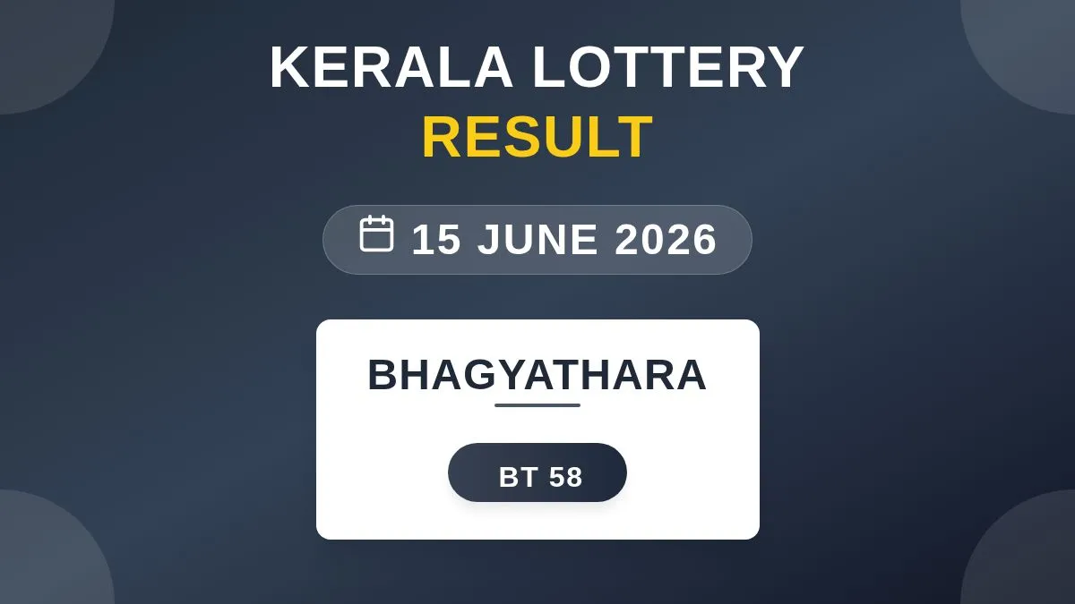 Bhagyathara Lottery BT-58 Draw Results (15 Jun 2026)