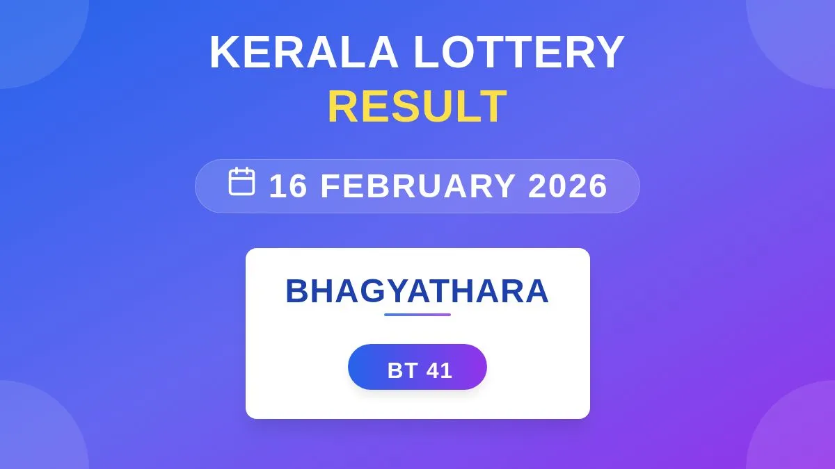 Bhagyathara Lottery BT-41 Draw Results (16 Feb 2026)