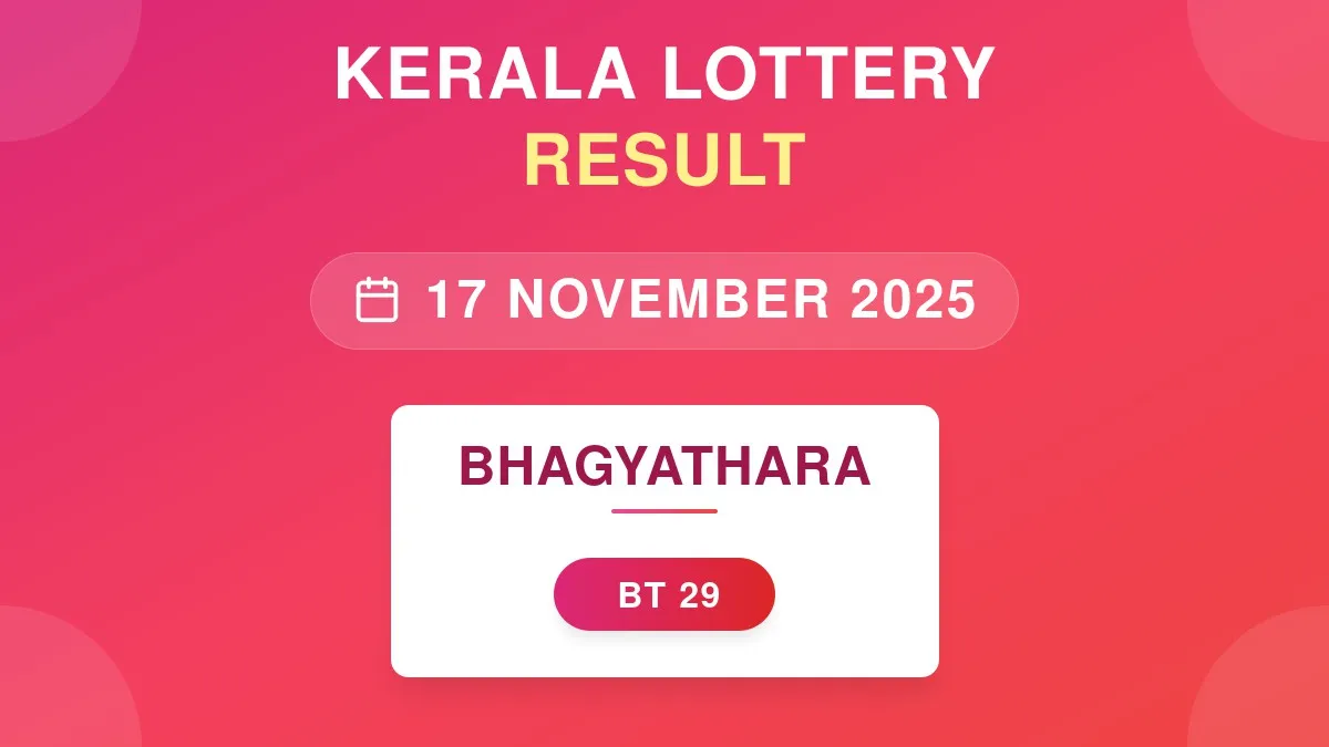 Bhagyathara Lottery BT-29 Draw Results (17 Nov 2025)
