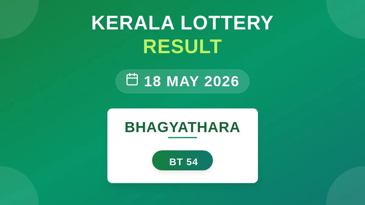 Bhagyathara Lottery BT-54 Draw Results (18 May 2026)