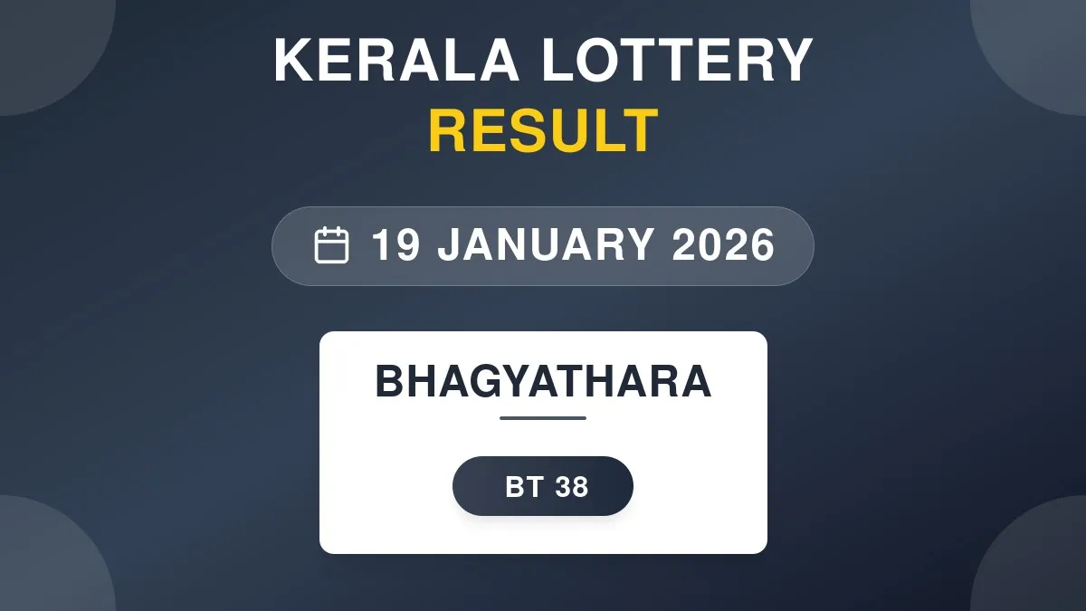 Bhagyathara Lottery BT-38 Draw Results (19 Jan 2026)