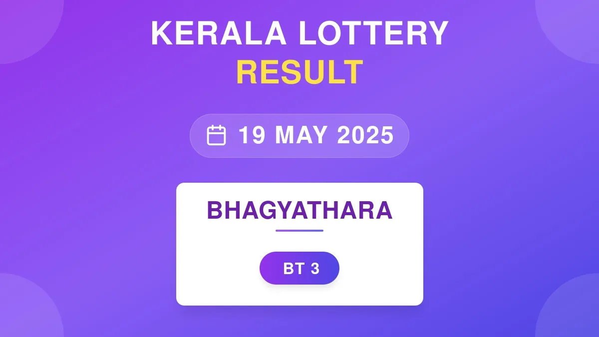 Bhagyathara Lottery BT-3 Draw Results (19 May 2025)