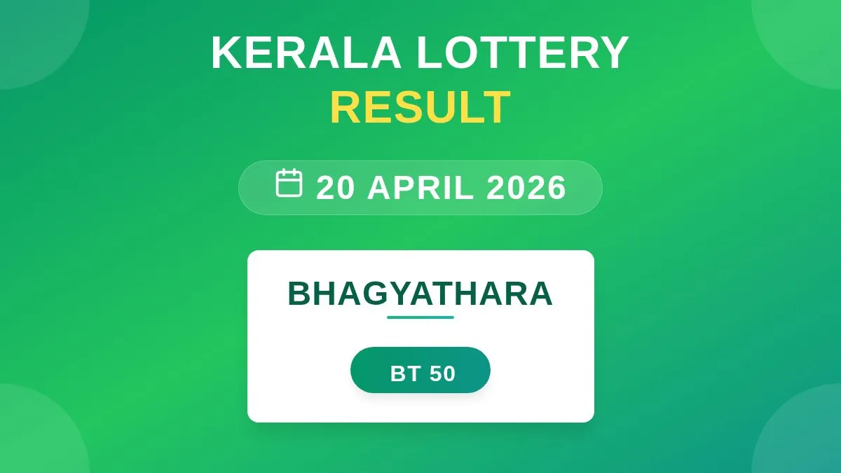 Bhagyathara Lottery BT-50 Draw Results (20 Apr 2026)