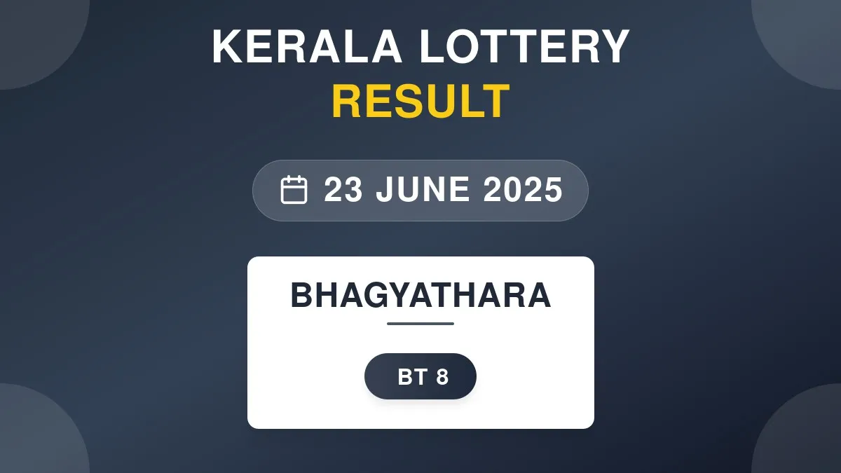 Bhagyathara Lottery BT-8 Draw Results (23 Jun 2025)
