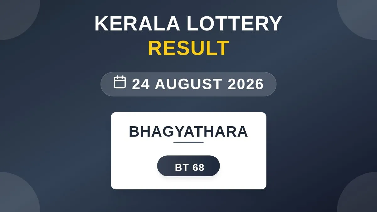 Bhagyathara Lottery BT-68 Draw Results (24 Aug 2026)