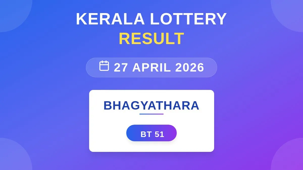 Bhagyathara Lottery BT-51 Draw Results (27 Apr 2026)
