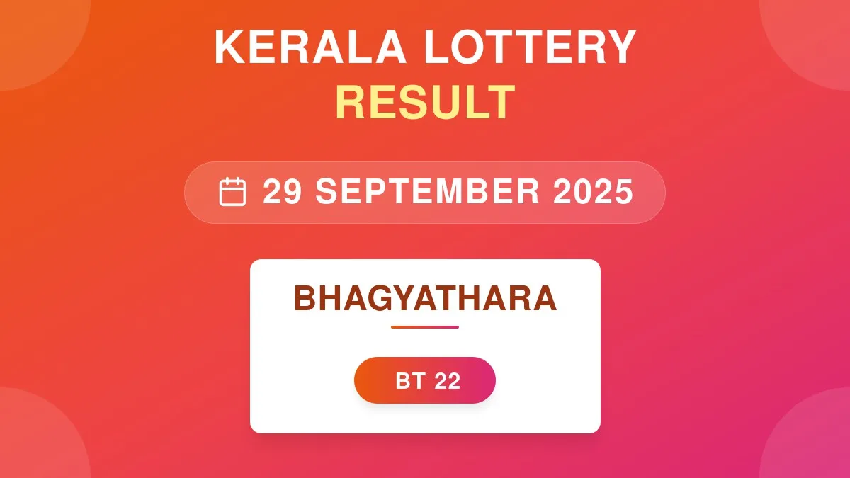 Bhagyathara Lottery BT-22 Draw Results (29 Sep 2025)