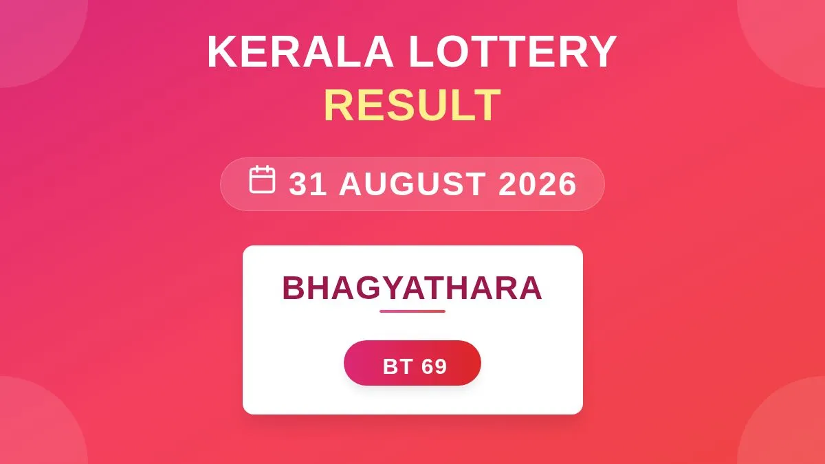 Bhagyathara Lottery BT-69 Draw Results (31 Aug 2026)