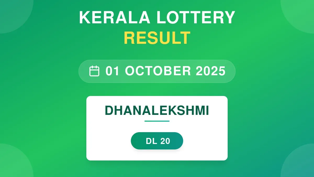 Dhanalekshmi Lottery DL-20 Draw Results (01 Oct 2025)