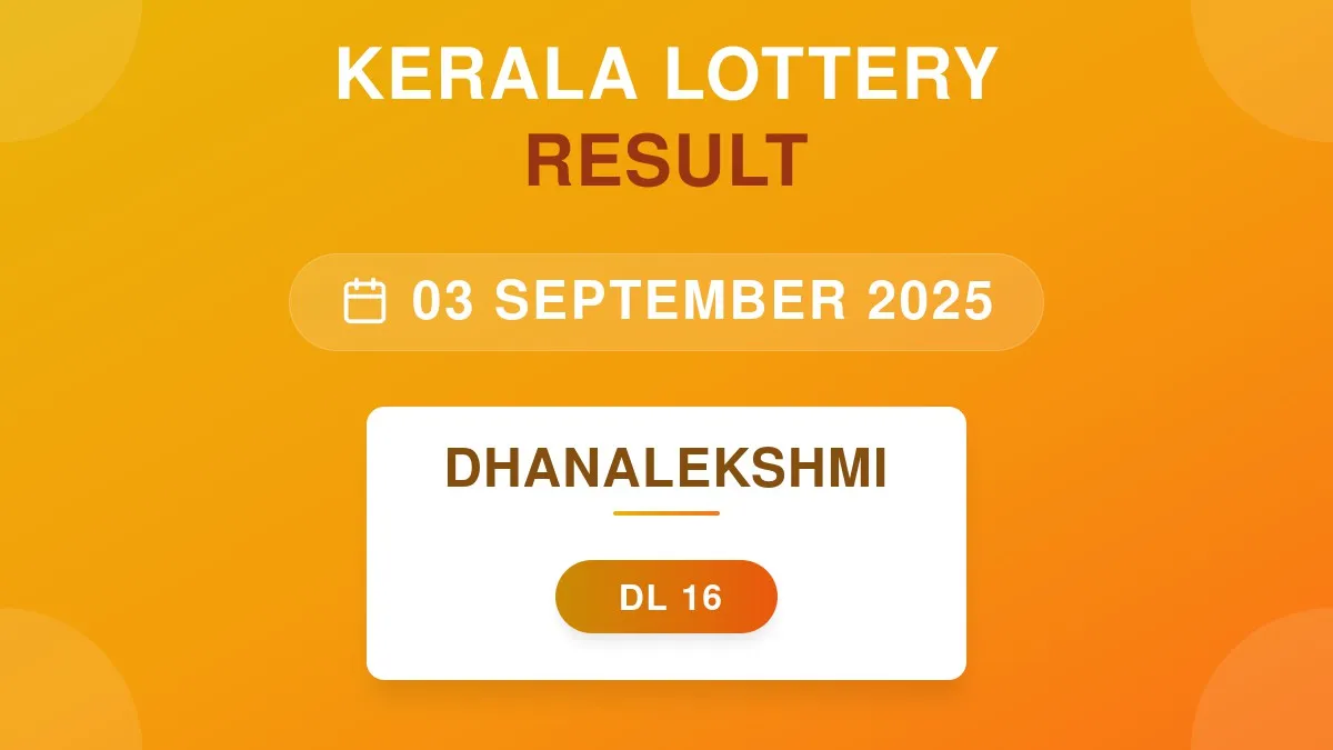 Dhanalekshmi Lottery DL-16 Draw Results (03 Sep 2025)