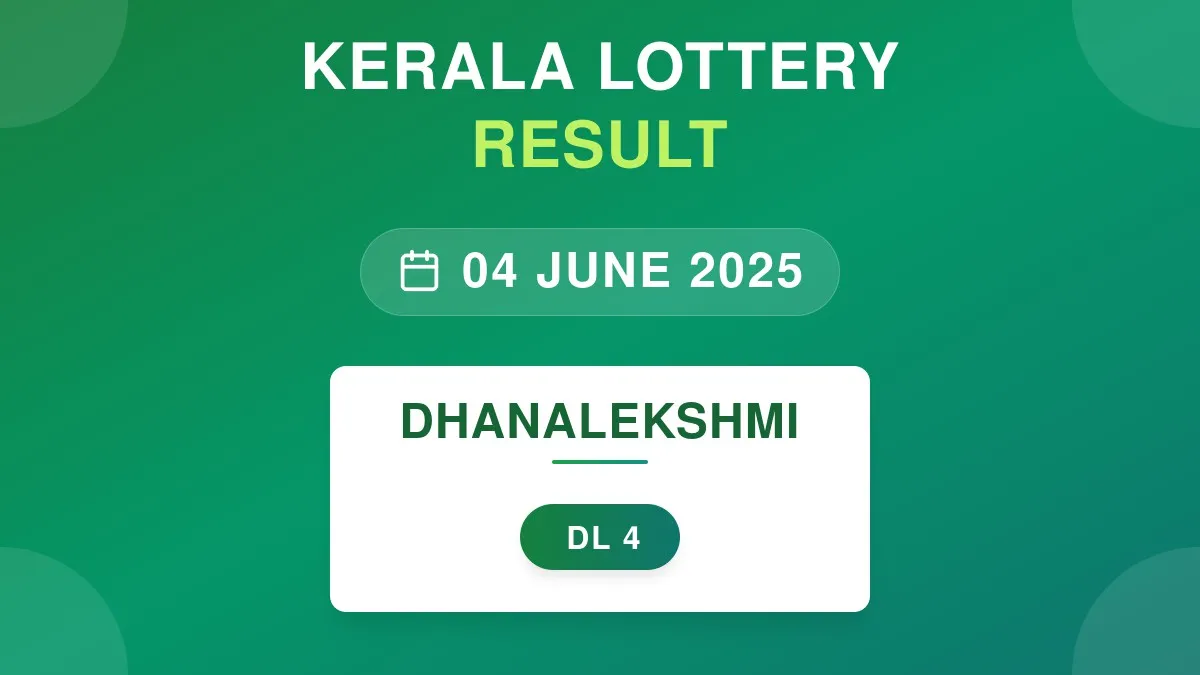 Dhanalekshmi Lottery DL-4 Draw Results (04 Jun 2025)