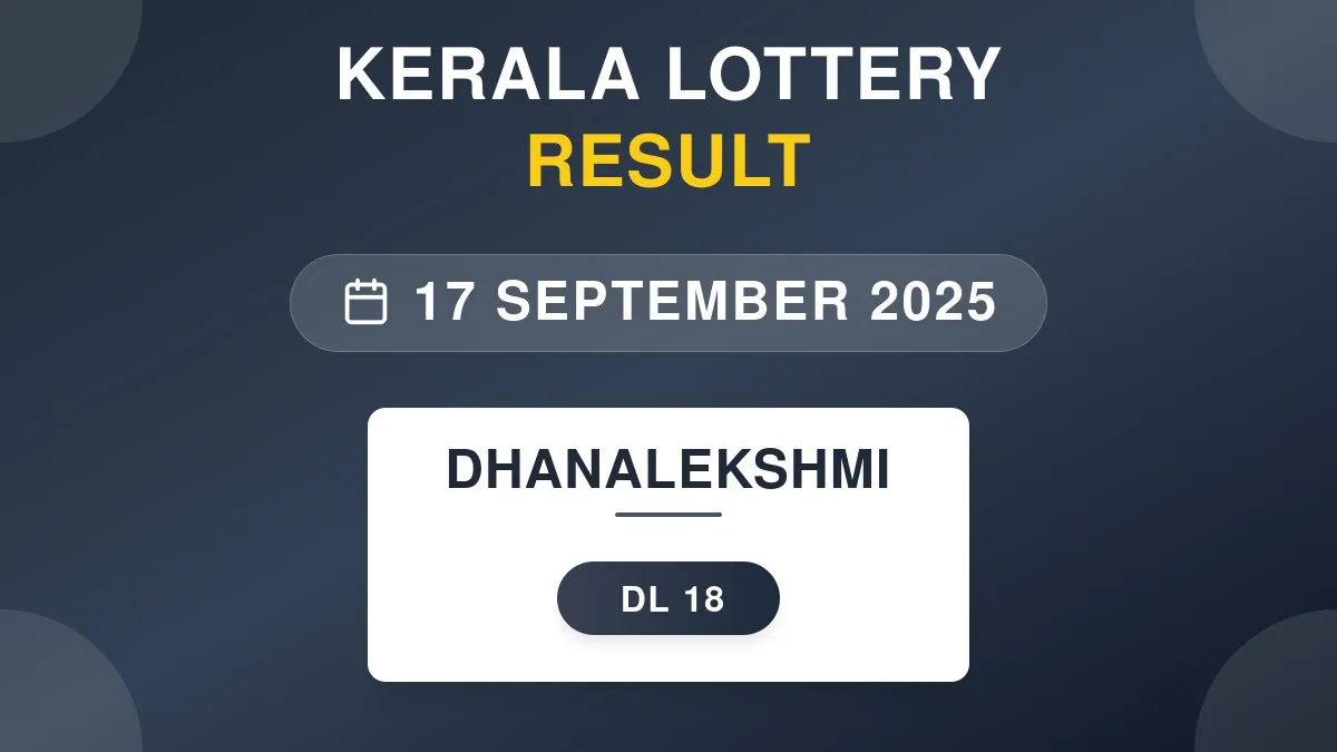 Dhanalekshmi Lottery DL-18 Draw Results (17 Sep 2025)