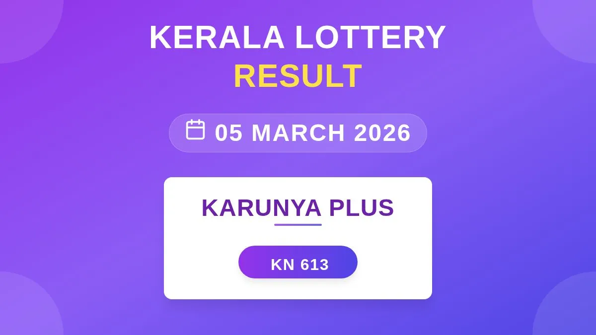 Karunya Plus Lottery KN-613 Draw Results (05 Mar 2026)