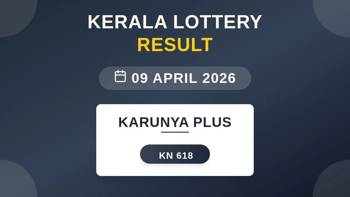 Karunya Plus Lottery KN-618 Draw Results (09 Apr 2026)