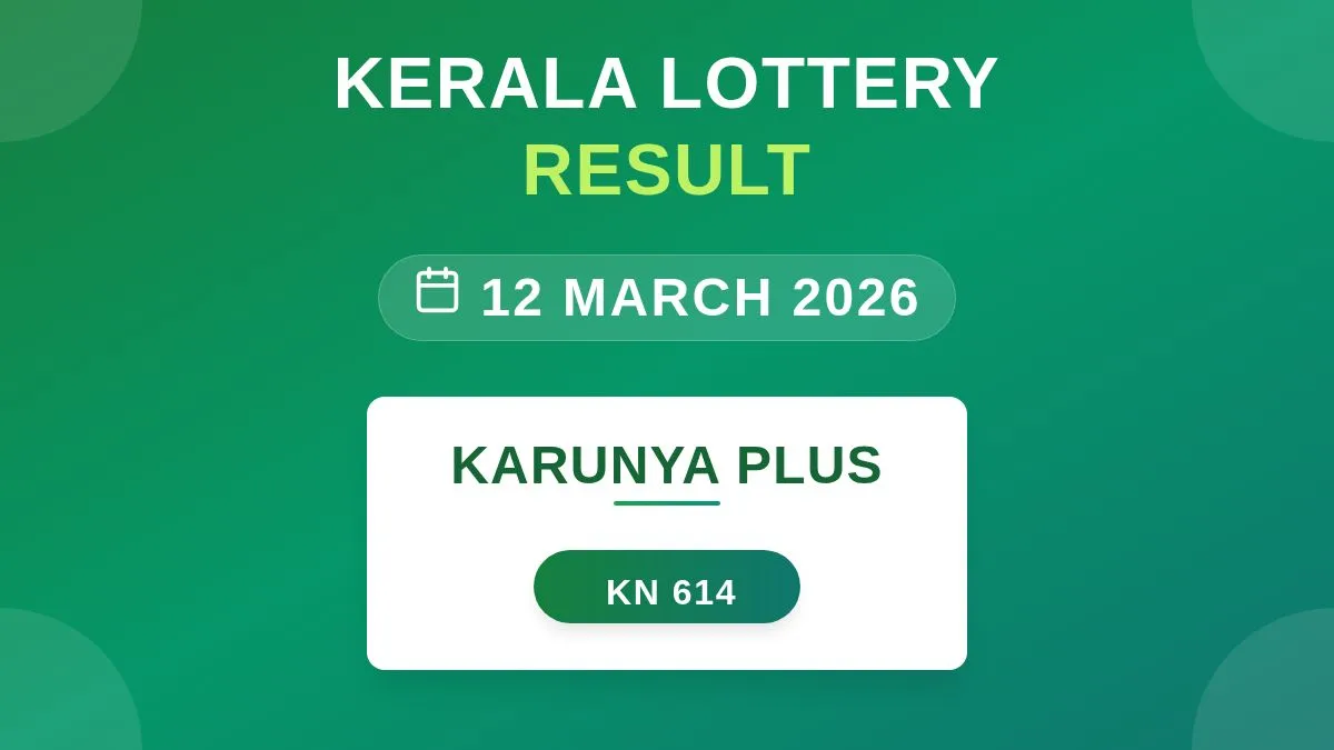 Karunya Plus Lottery KN-614 Draw Results (12 Mar 2026)