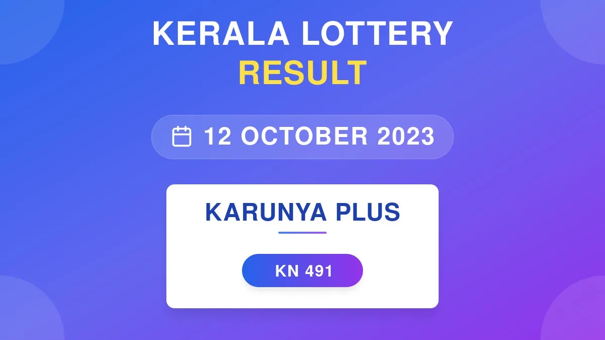 Karunya Plus Lottery KN-491 Draw Results (12 Oct 2023)