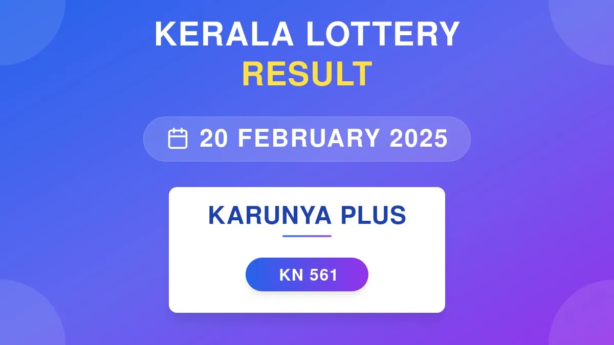 Karunya Plus Lottery KN-561 Draw Results (20 Feb 2025)