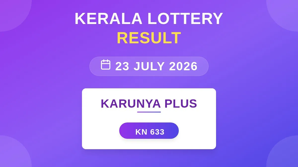 Karunya Plus Lottery KN-633 Draw Results (23 Jul 2026)