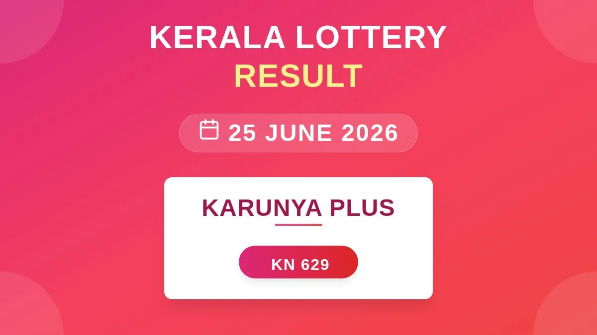 Karunya Plus Lottery KN-629 Draw Results (25 Jun 2026)