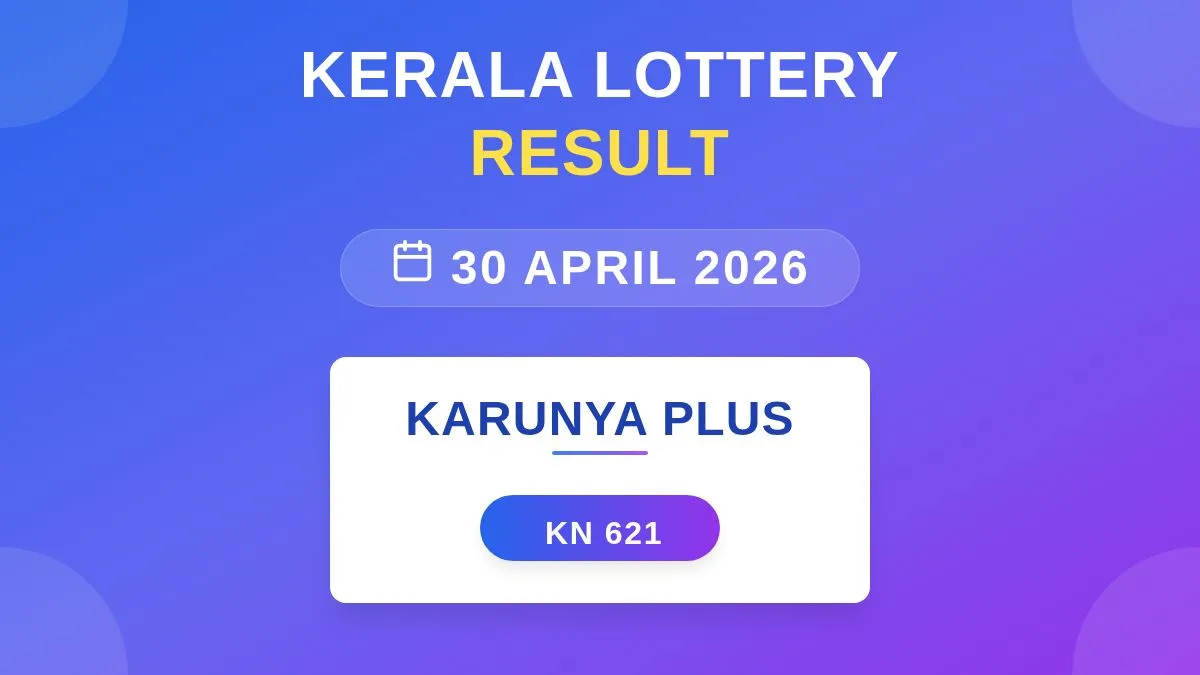 Karunya Plus Lottery KN-621 Draw Results (30 Apr 2026)