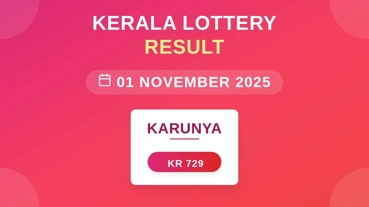 Karunya Lottery KR-729 Draw Results (01 Nov 2025)
