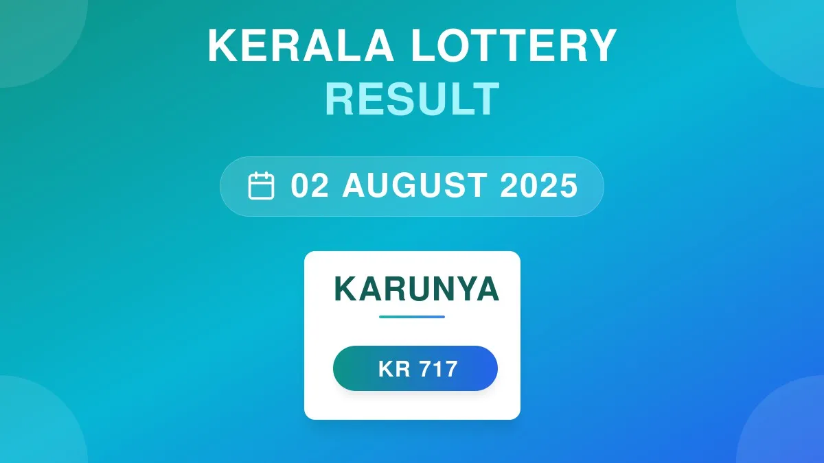 Karunya Lottery KR-717 Draw Results (02 Aug 2025)