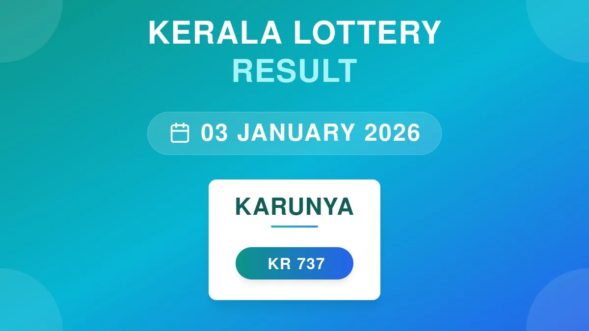 Karunya Lottery KR-737 Draw Results (03 Jan 2026)