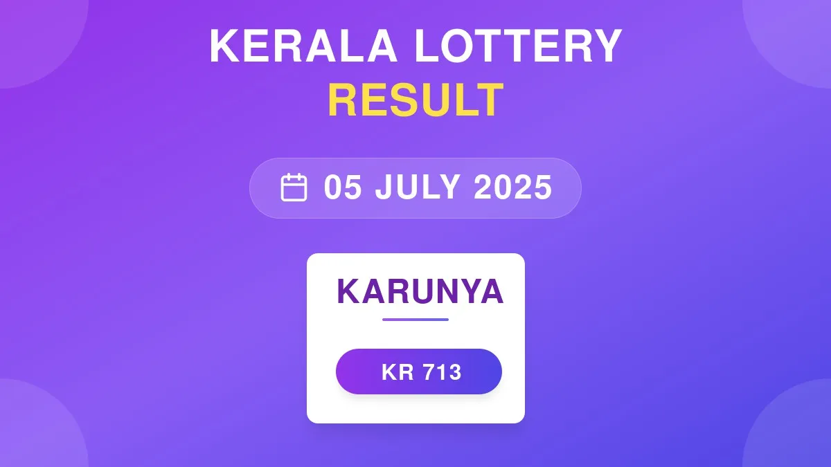 Karunya Lottery KR-713 Draw Results (05 Jul 2025)