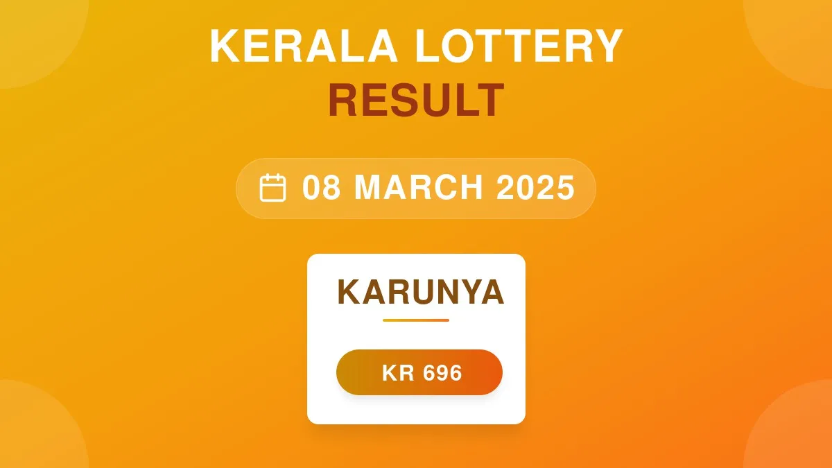Karunya Lottery KR-696 Draw Results (08 Mar 2025)