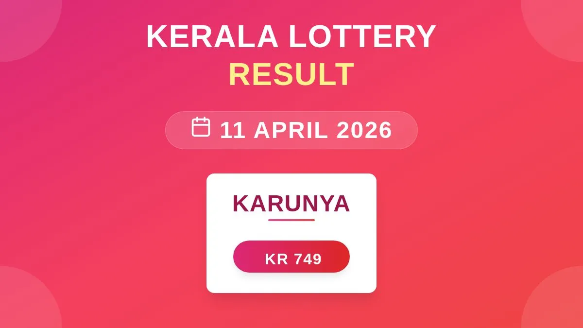 Karunya Lottery KR-749 Draw Results (11 Apr 2026)