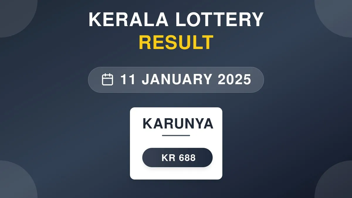 Karunya Lottery KR-688 Draw Results (11 Jan 2025)