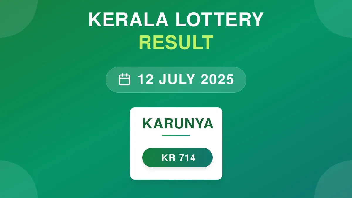 Karunya Lottery KR-714 Draw Results (12 Jul 2025)