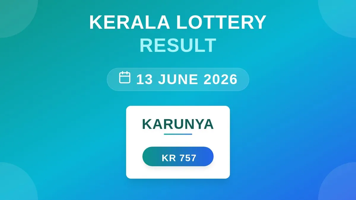 Karunya Lottery KR-757 Draw Results (13 Jun 2026)