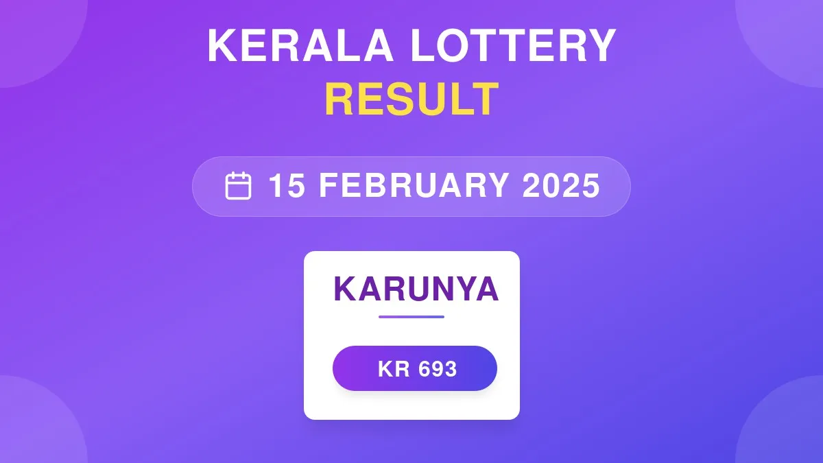 Karunya Lottery KR-693 Draw Results (15 Feb 2025)