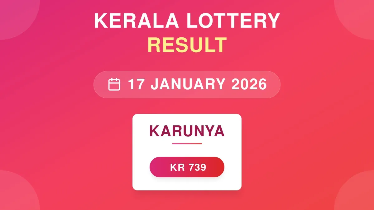 Karunya Lottery KR-739 Draw Results (17 Jan 2026)