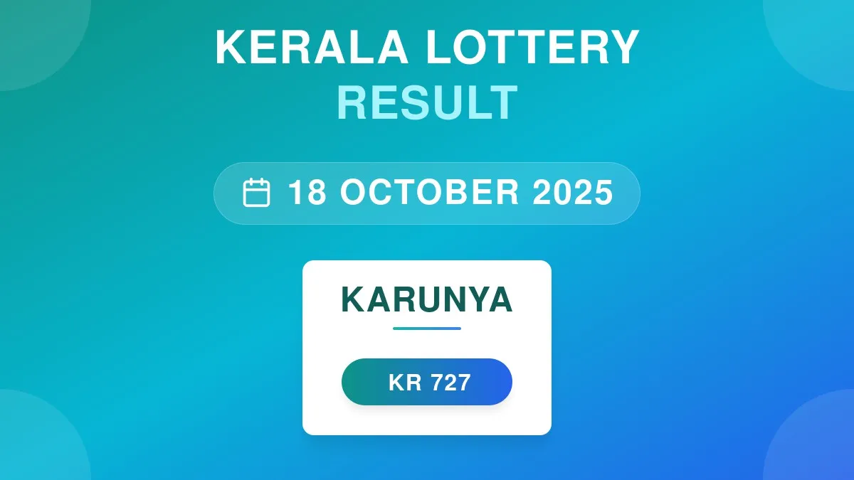 Karunya Lottery KR-727 Draw Results (18 Oct 2025)