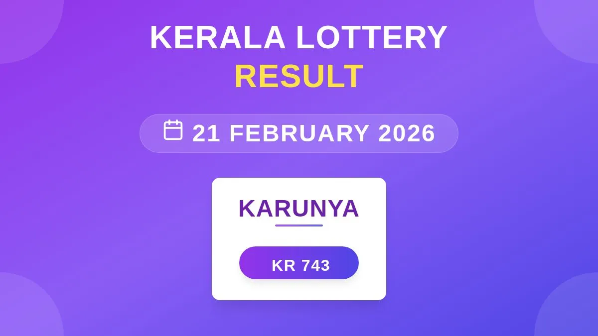 Karunya Lottery KR-743 Draw Results (21 Feb 2026)