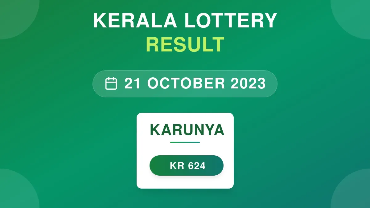 Karunya Lottery KR-624 Draw Results (21 Oct 2023)