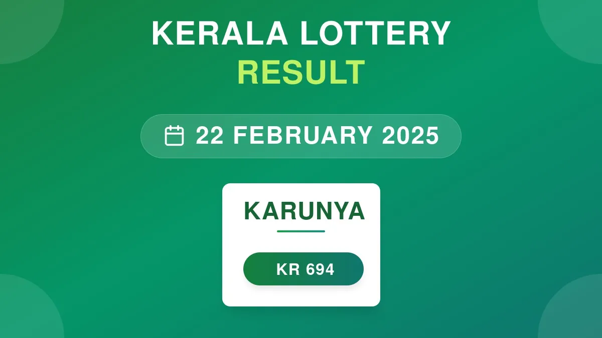 Karunya Lottery KR-694 Draw Results (22 Feb 2025)
