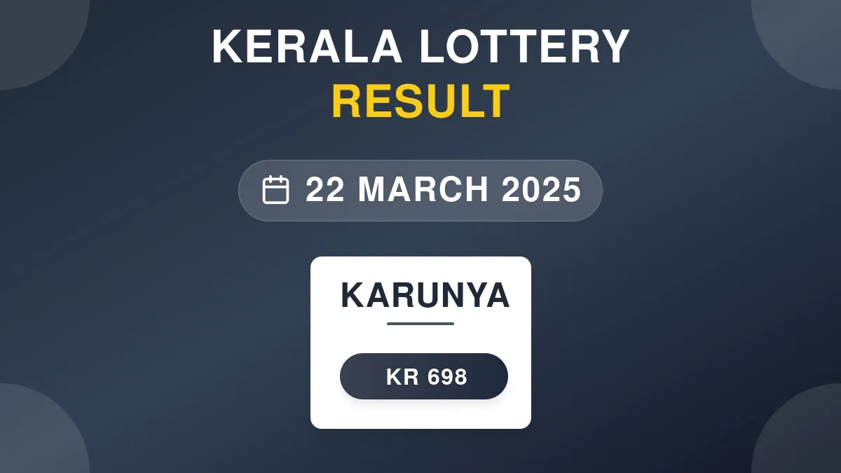 Karunya Lottery KR-698 Draw Results (22 Mar 2025)