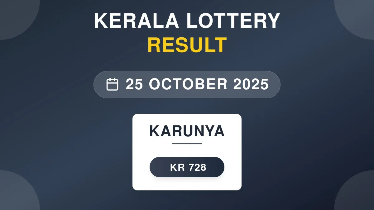 Karunya Lottery KR-728 Draw Results (25 Oct 2025)