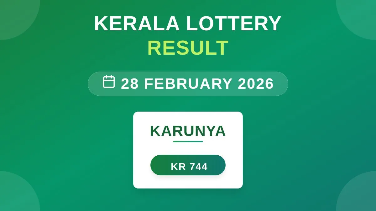 Karunya Lottery KR-744 Draw Results (28 Feb 2026)