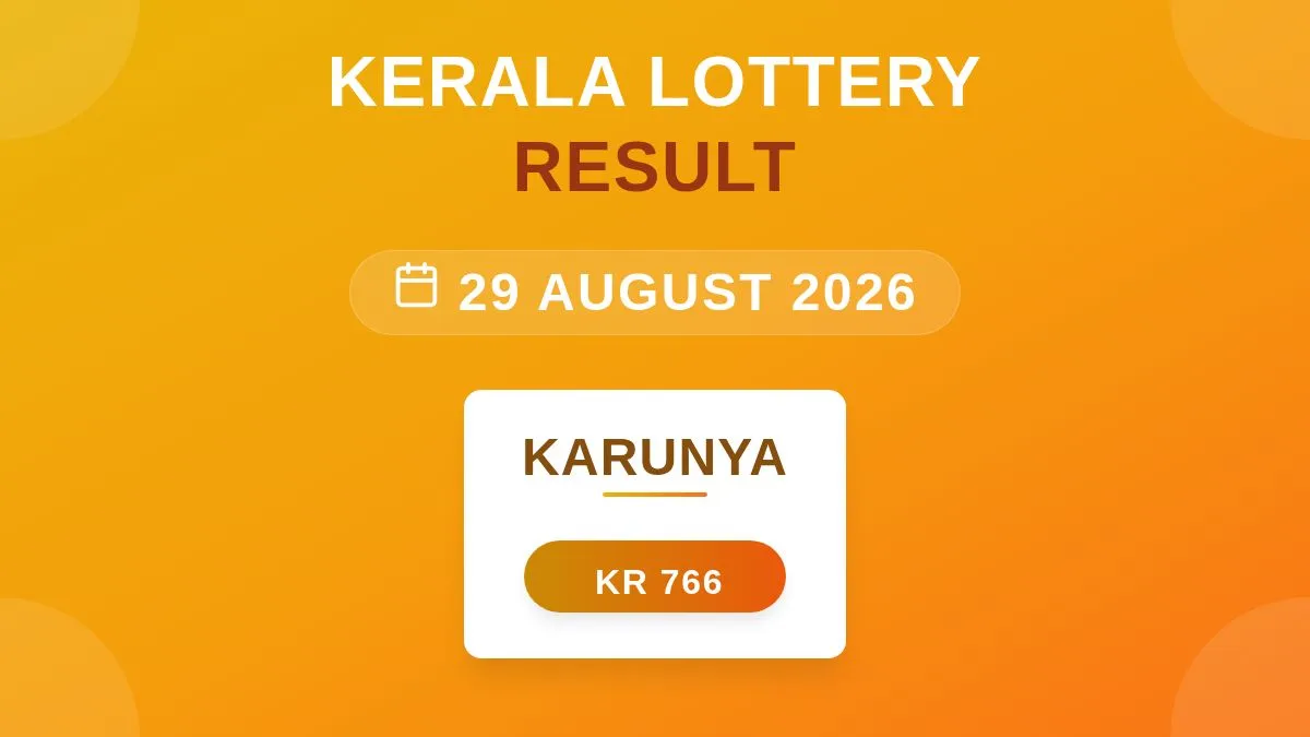 Karunya Lottery KR-766 Draw Results (29 Aug 2026)