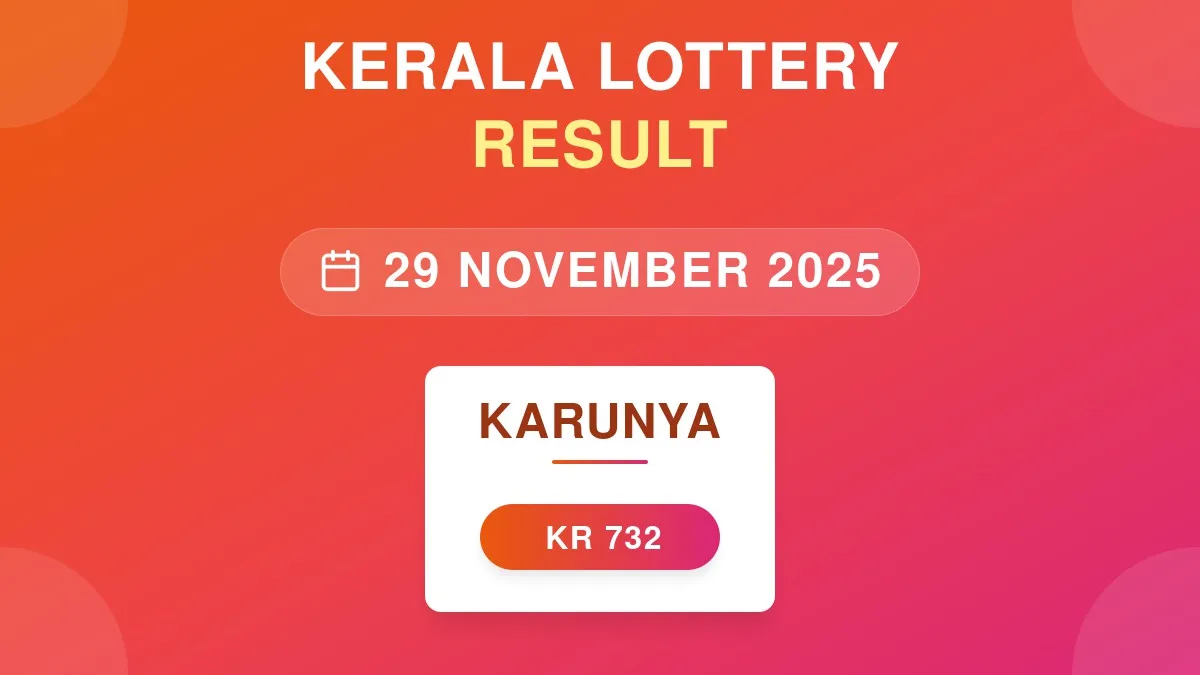 Karunya Lottery KR-732 Draw Results (29 Nov 2025)